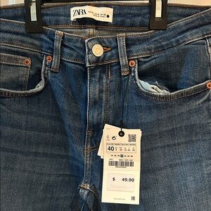 Zara Men's Dark Blue Slim Jeans